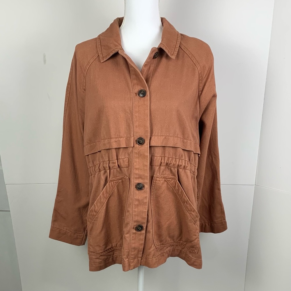 Madewell Button-Front Utility Jacket in Rusty Brown